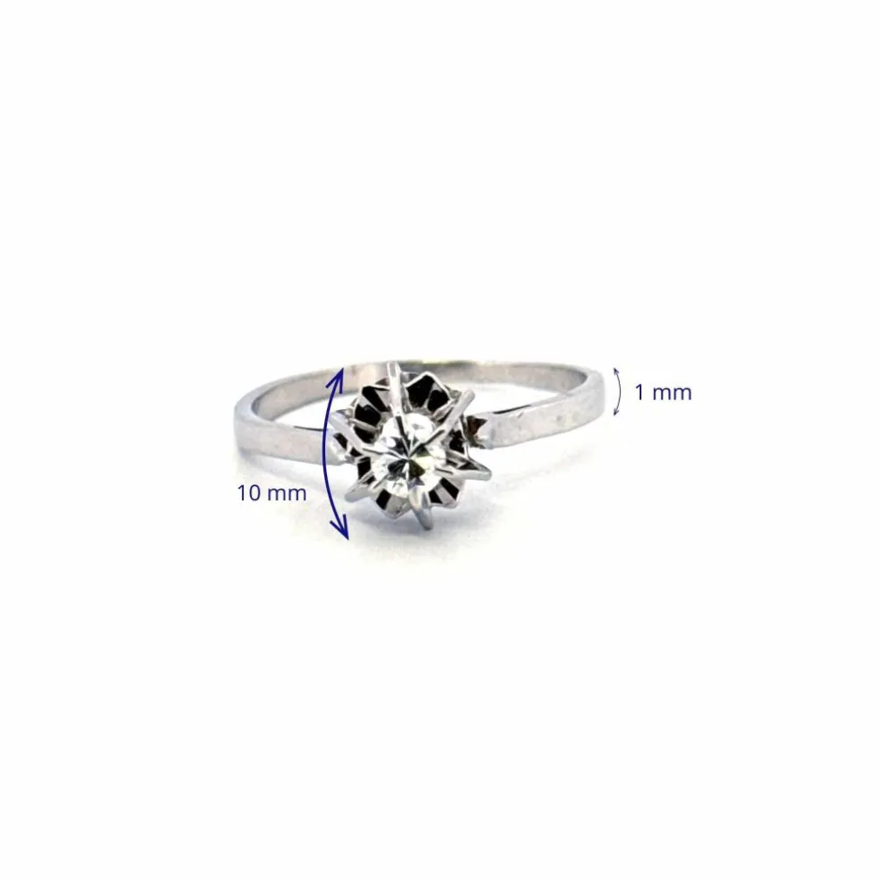 Solitaire Or Blanc Diamant