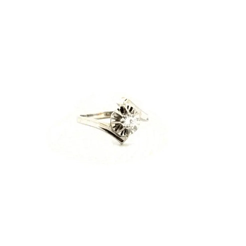 Solitaire Or Blanc Diamant