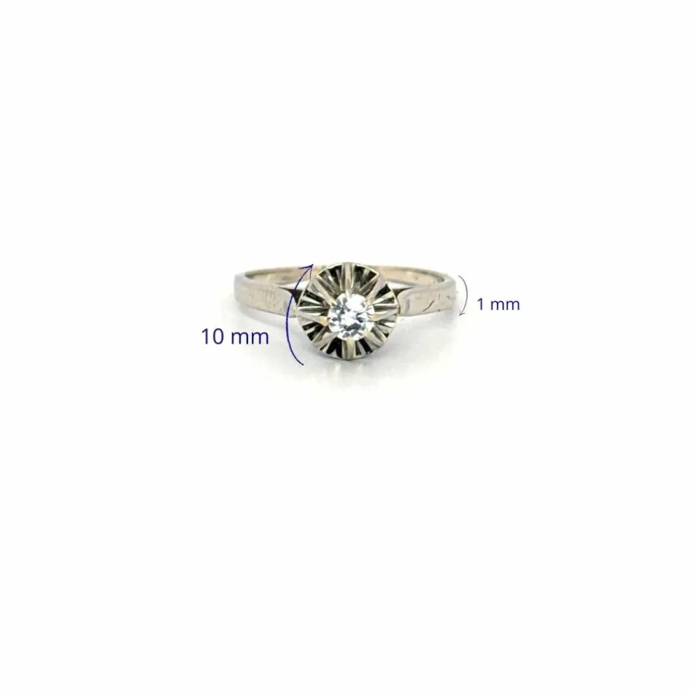 Solitaire Or Blanc Diamant