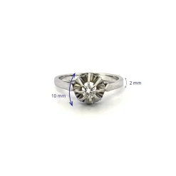 Solitaire or blanc diamant