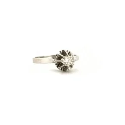 Solitaire or blanc diamant