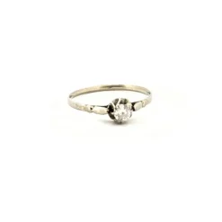Solitaire Or Blanc Diamant