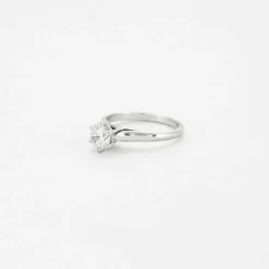 Solitaire or blanc diamant