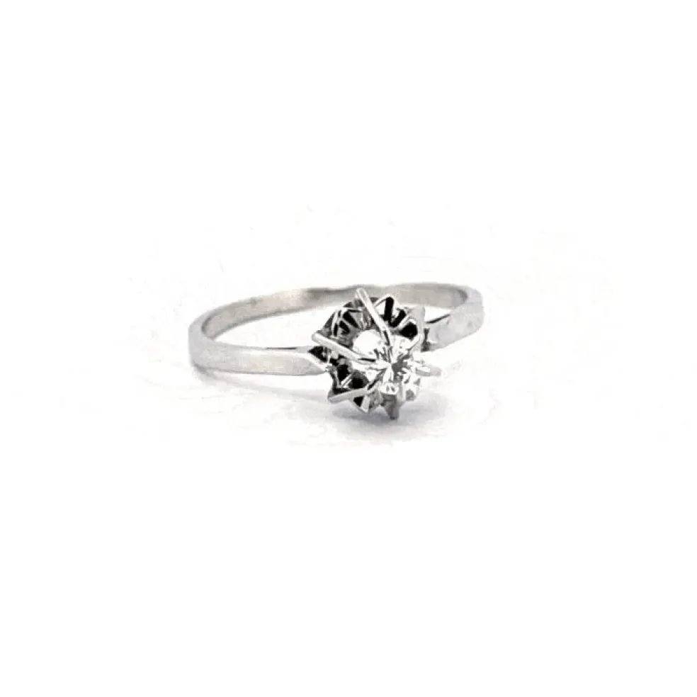 Solitaire Or Blanc Diamant