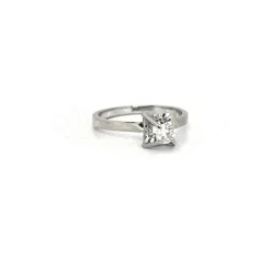 Solitaire or blanc diamant