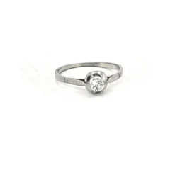 Solitaire Or Blanc Diamant