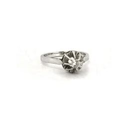 Solitaire or blanc diamant