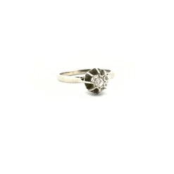 Solitaire Or Blanc Diamant