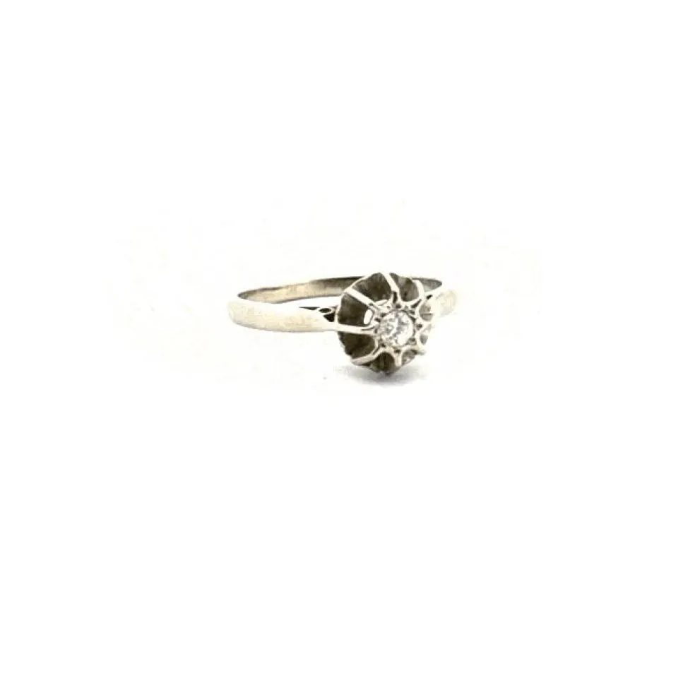 Solitaire Or Blanc Diamant