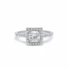 Solitaire or blanc et diamants