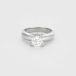 Solitaire or blanc et diamant