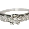 Solitaire or blanc et diamant