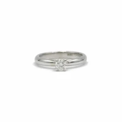 Solitaire or blanc et diamant