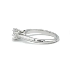 Solitaire or blanc et diamant
