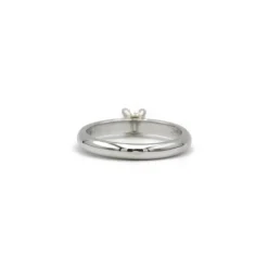 Solitaire or blanc et diamant