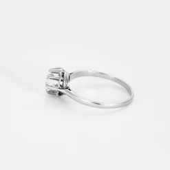 Solitaire or blanc et diamant