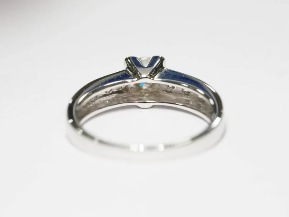 Solitaire or blanc et diamant