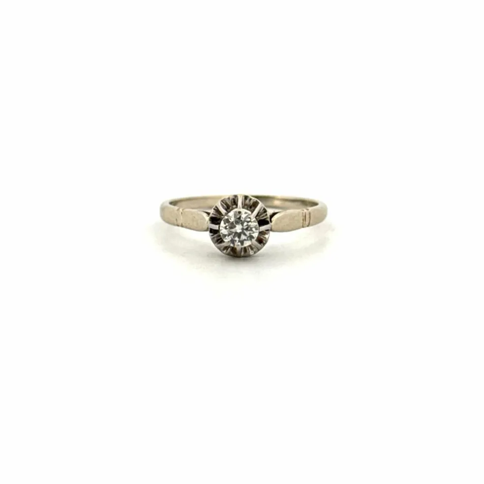 Solitaire Or Blanc 18k & Diamant