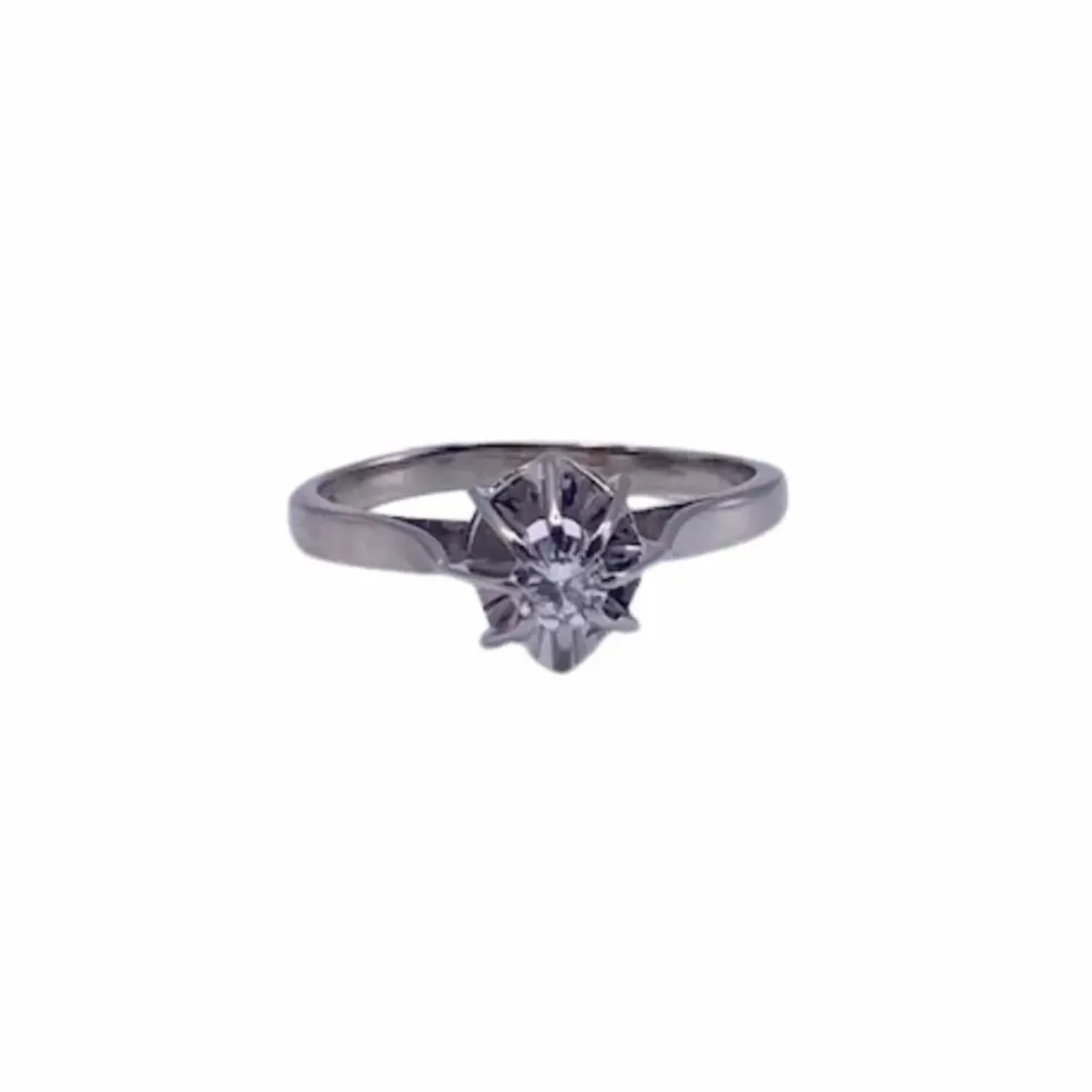 Solitaire Or Blanc 18k & Diamant