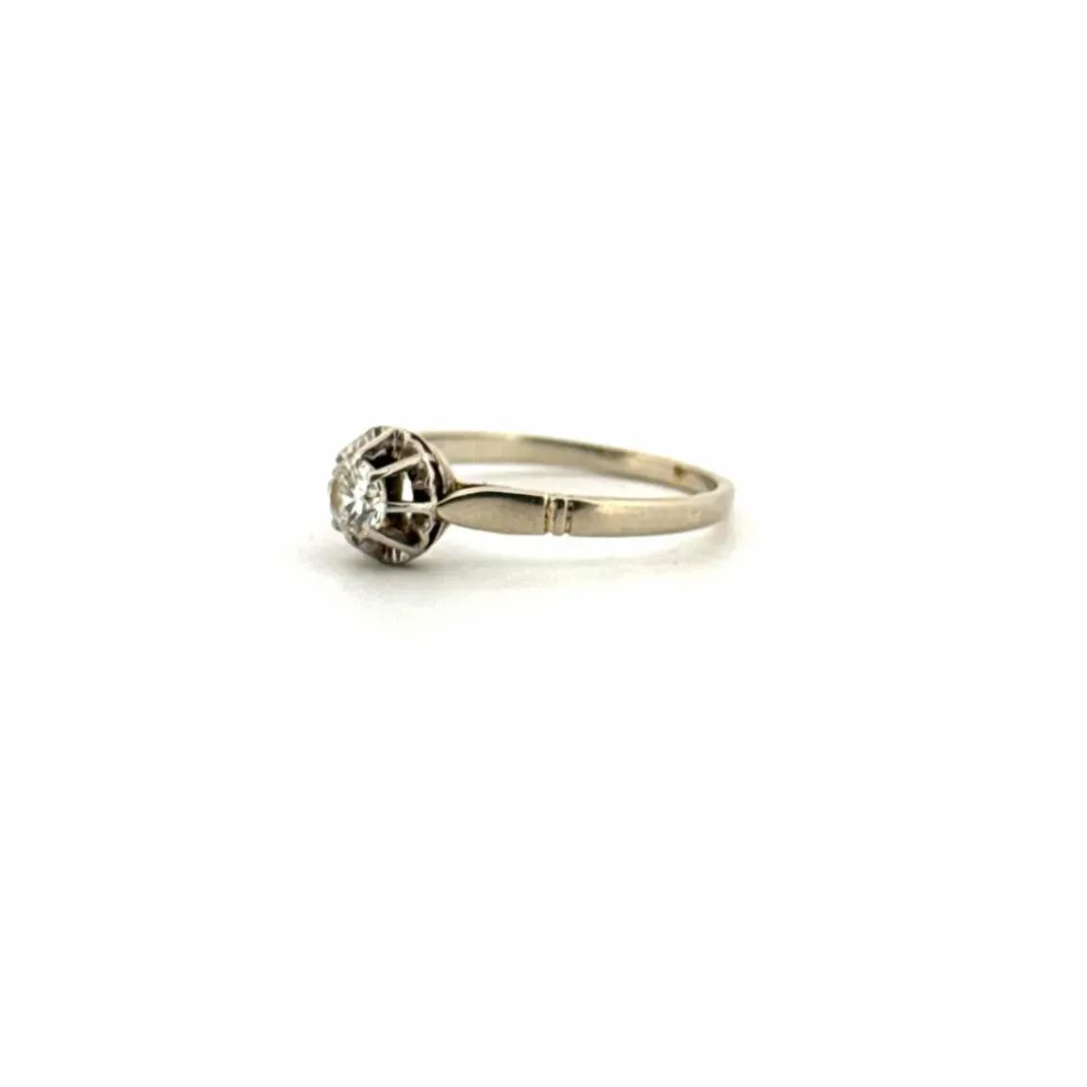 Solitaire Or Blanc 18k & Diamant