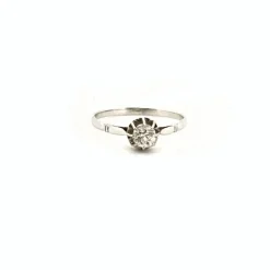 Solitaire Or Blanc 18k & Diamant