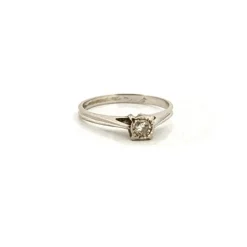 Solitaire Or Blanc 18k & Diamant