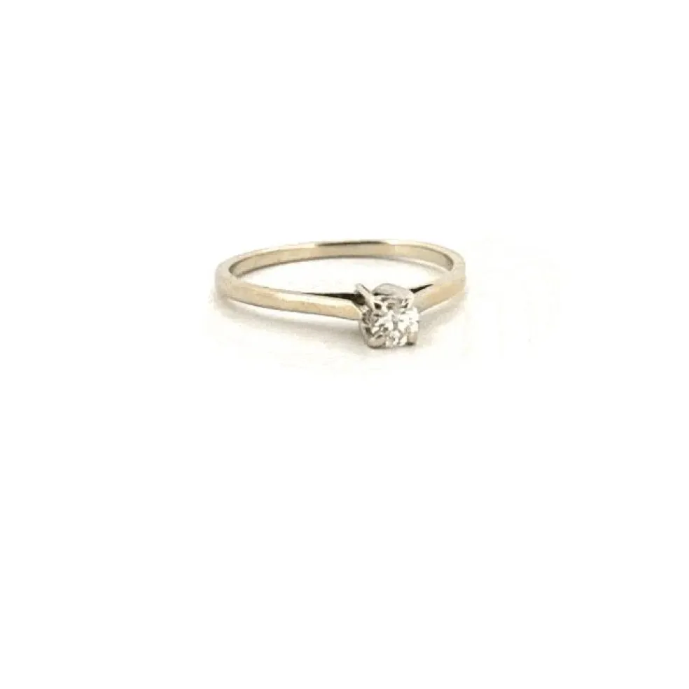 Solitaire Or Blanc 18k & Diamant