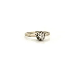 Solitaire Or Blanc 18k & Diamant