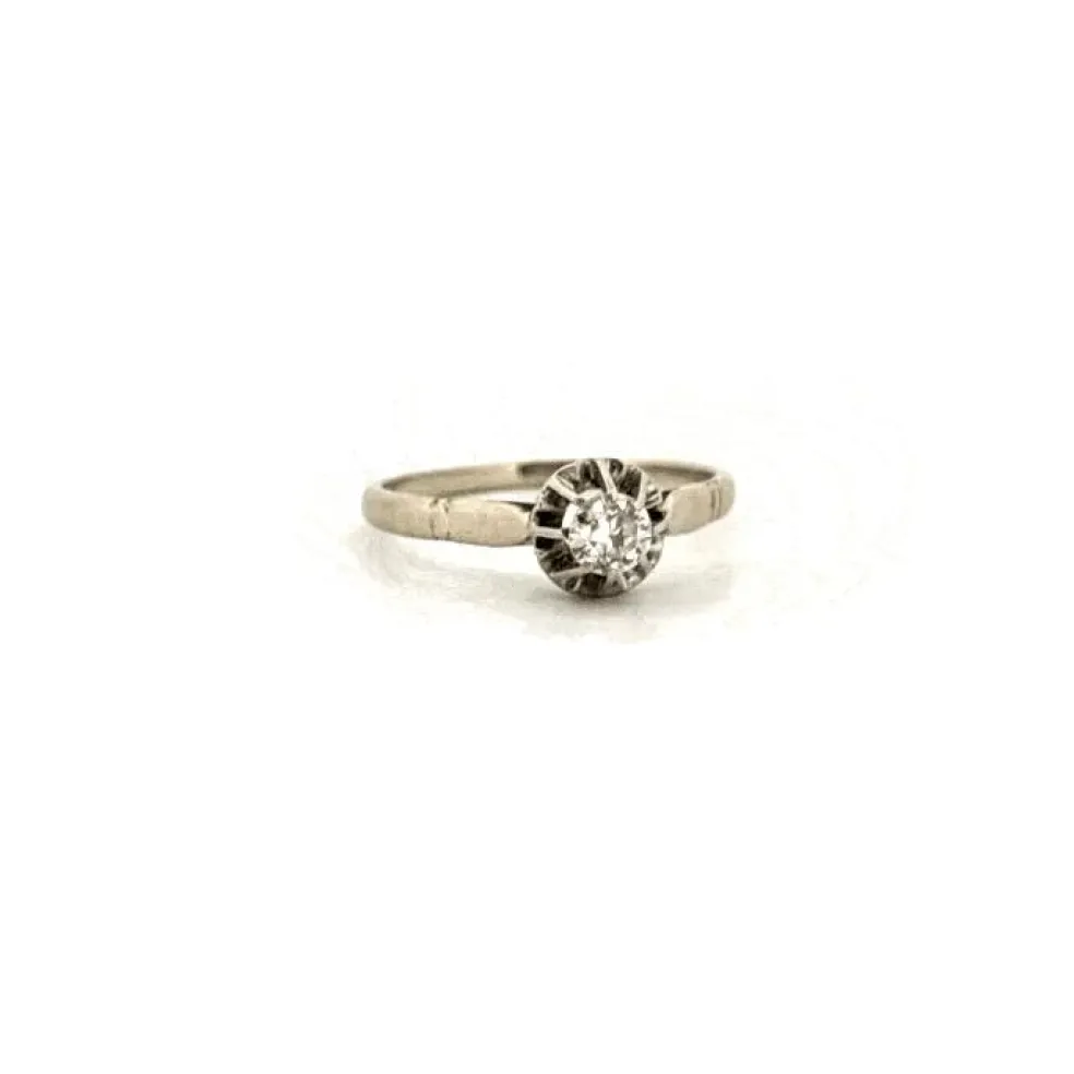 Solitaire Or Blanc 18k & Diamant
