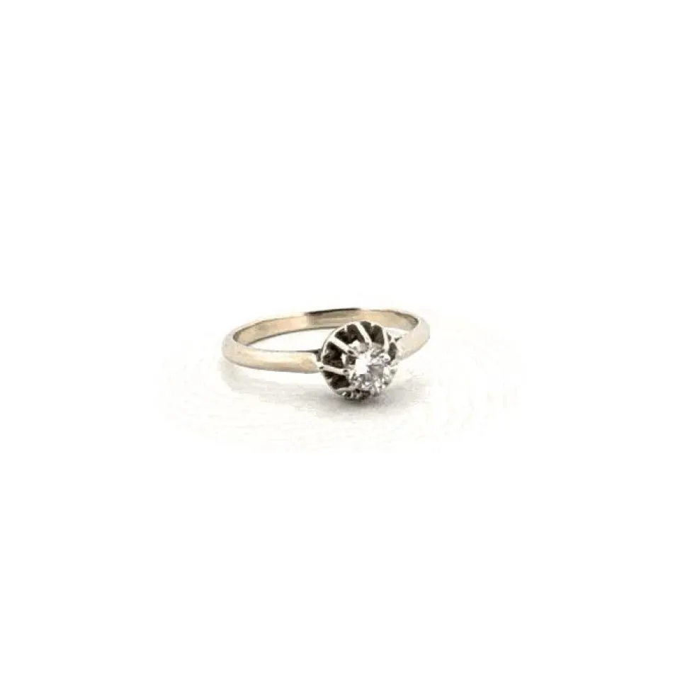 Solitaire Or Blanc 18k & Diamant