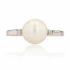 Solitaire or blanc perle de culture