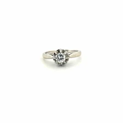 Solitaire or blanc platine diamant