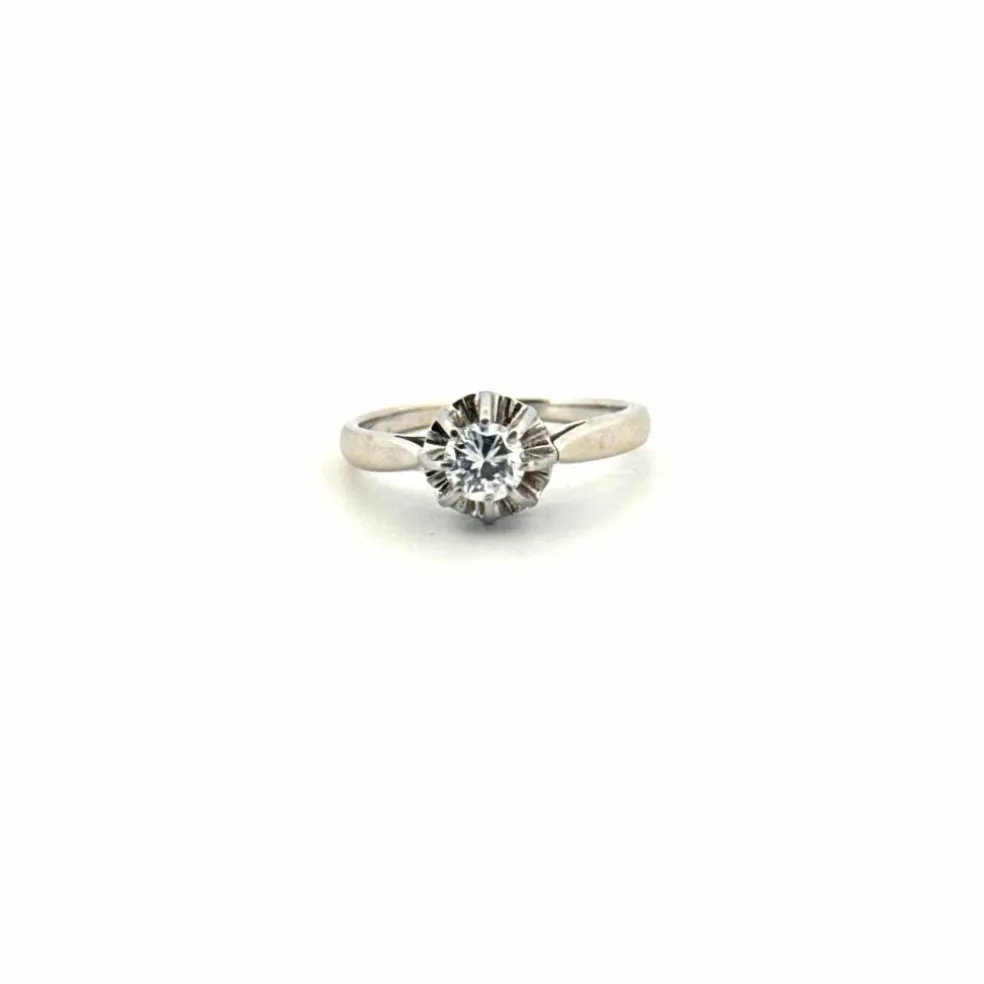 Solitaire or blanc platine diamant