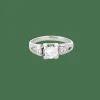 Solitaire or blanc platine diamants