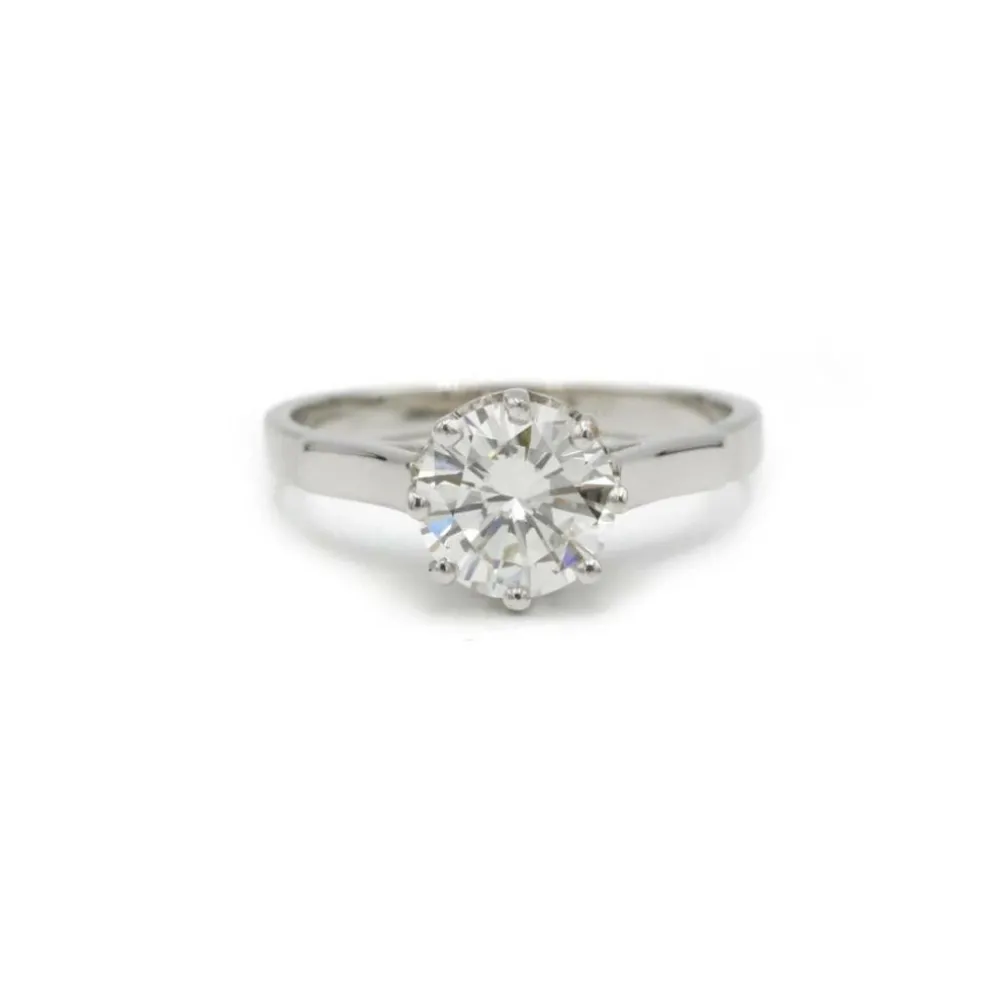 Solitaire or blanc platine - 1,21 carat