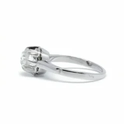 Solitaire or blanc platine et diamant