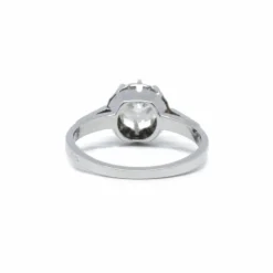 Solitaire or blanc platine et diamant