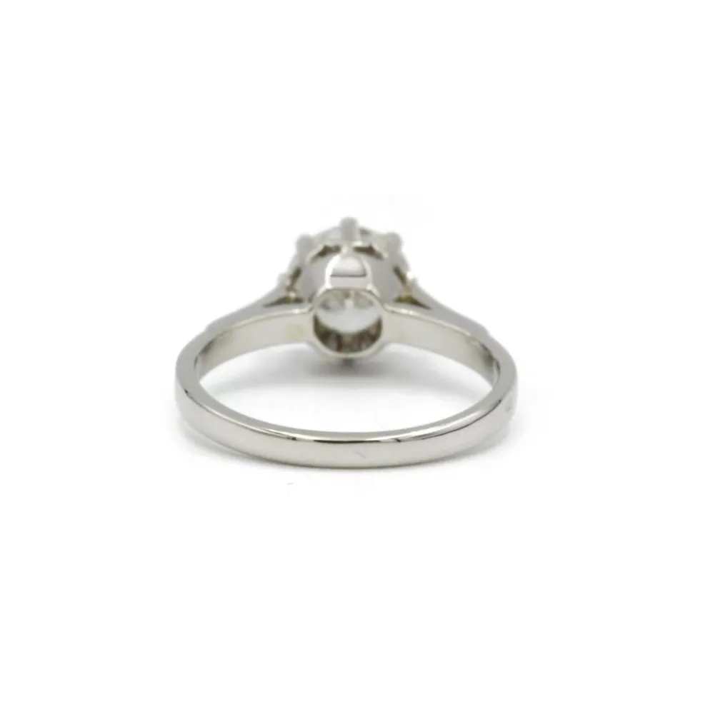 Solitaire or blanc platine - 1,21 carat