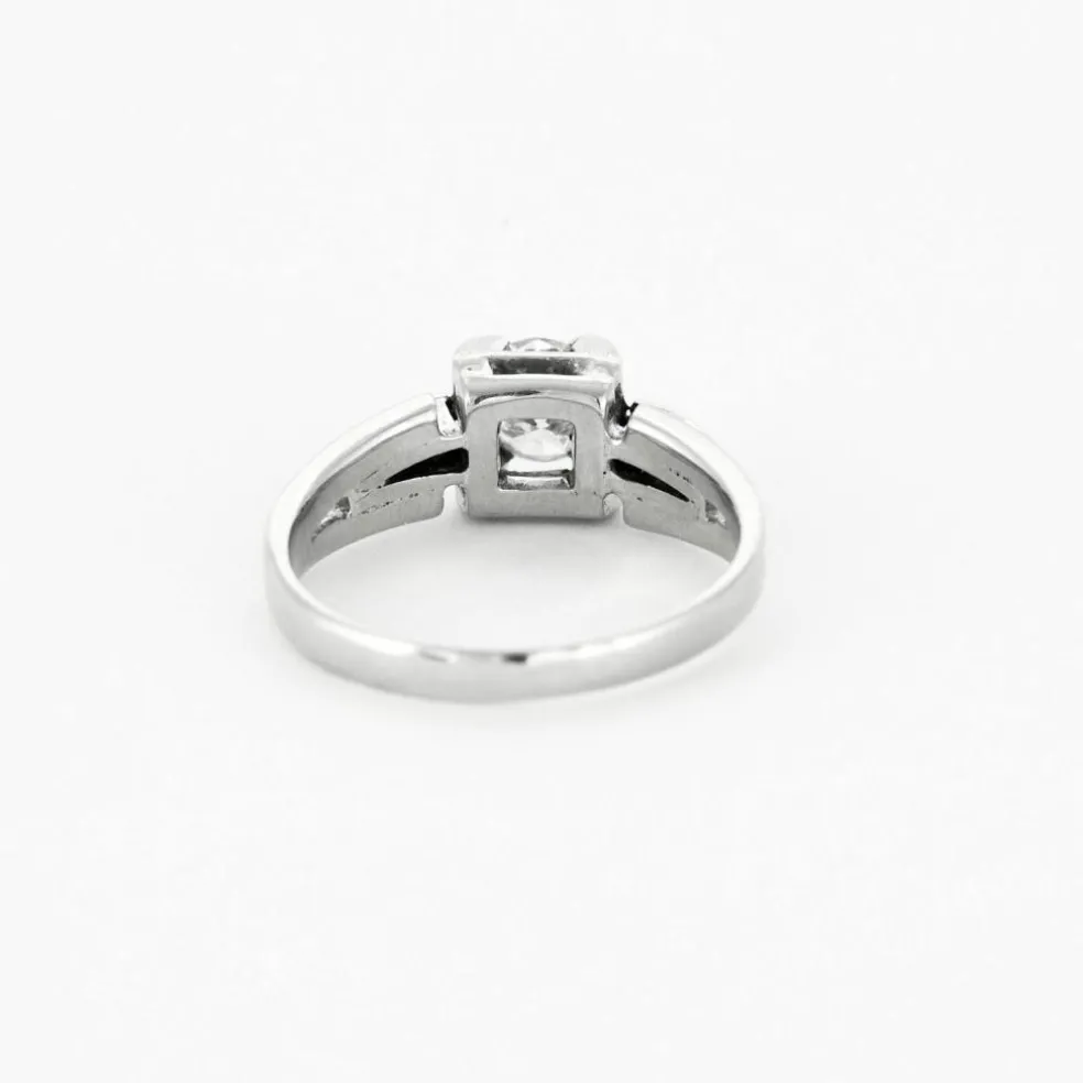 Solitaire or blanc platine diamants