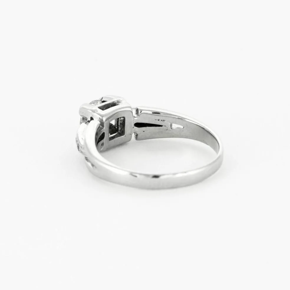 Solitaire or blanc platine diamants