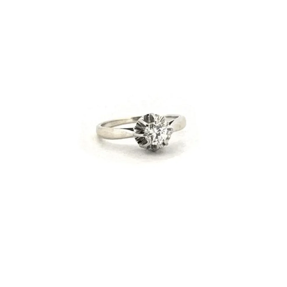 Solitaire or blanc platine diamant