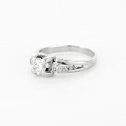Solitaire or blanc platine diamants