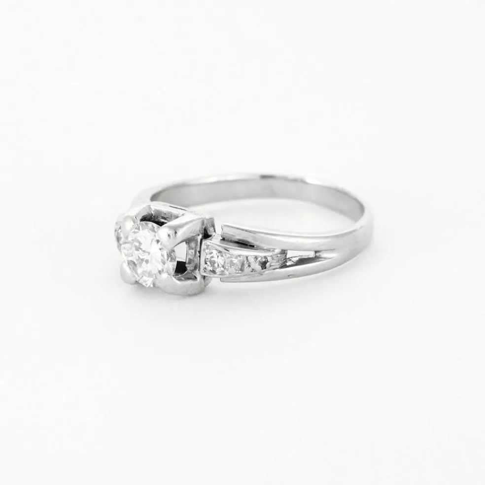 Solitaire or blanc platine diamants