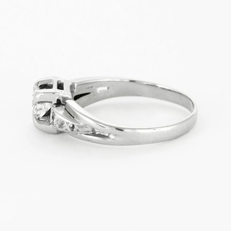 Solitaire or blanc platine diamants