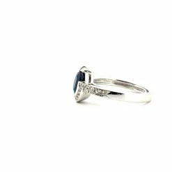 Solitaire Or Blanc Saphir & Diamants