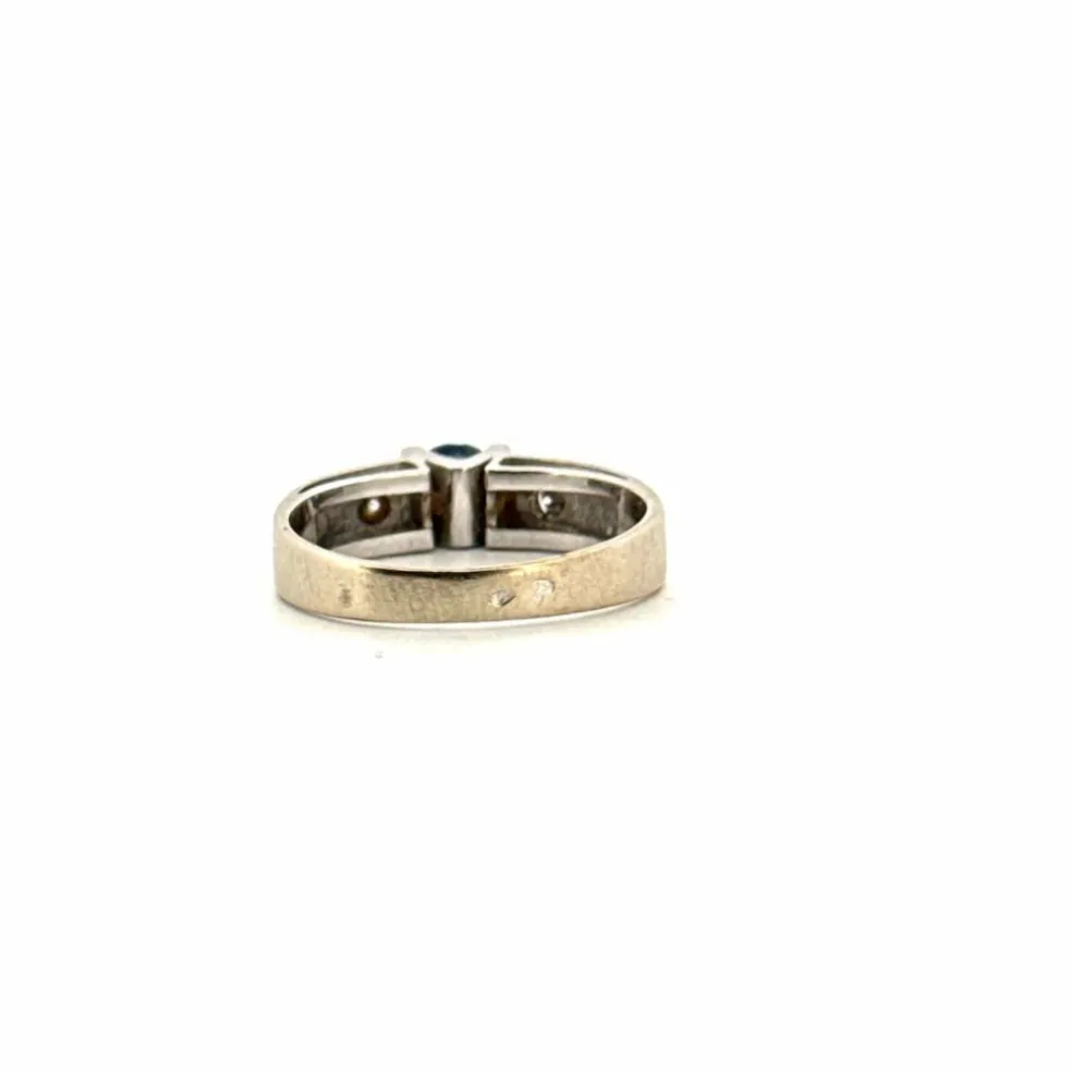 Solitaire Or Blanc Saphir Diamants