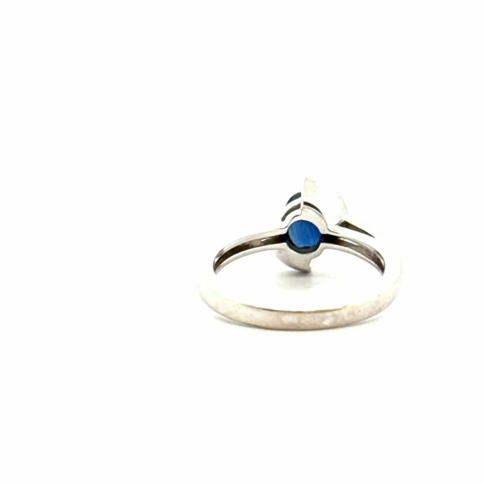 Solitaire Or Blanc Saphir & Diamants