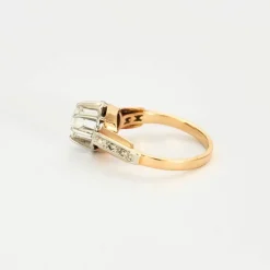 Solitaire or deux tons et diamants