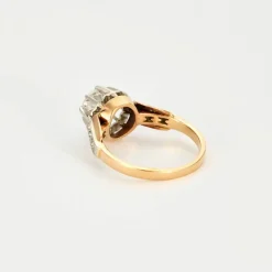 Solitaire or deux tons et diamants