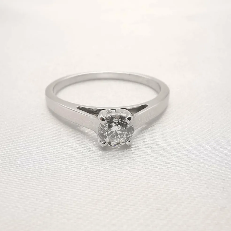 Solitaire or et diamant 0.40 ct